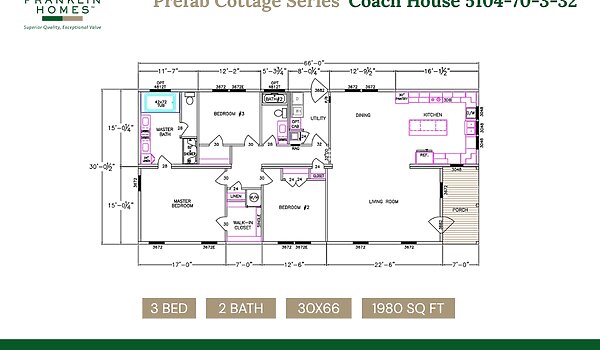 Prefab Cottage Series / Coach House 5104-70-3-32 Layout 14051