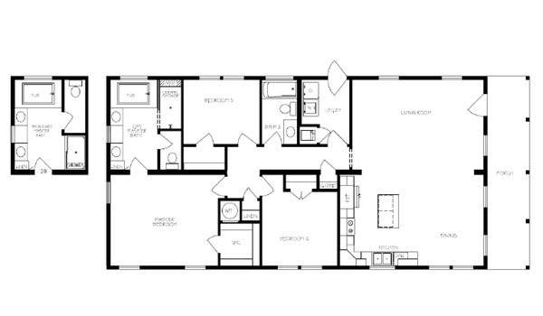 Prefab Cottage Series / Peachtree II Layout 16711
