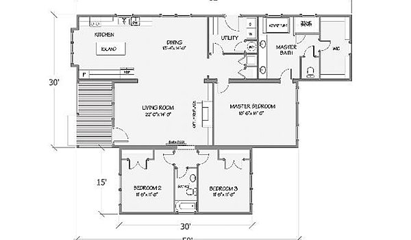 Farmhouse Series / Azalea III 5121-66-3-47 Layout 53541