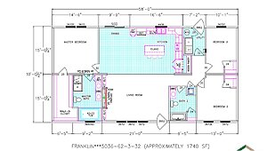 Classic Series DW / The Riverview 5036-72-4-32 3BR Layout 91985