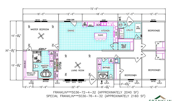 Classic Series DW / The Riverview 5036-72-4-32 4BR Layout 102063