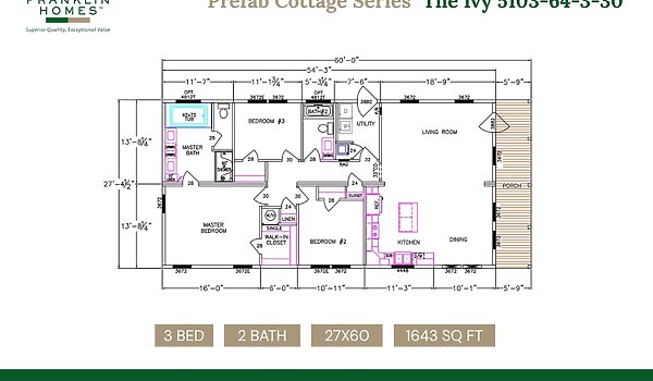Prefab Cottage Series / Ivy 5103-64-3-30 Layout 121595