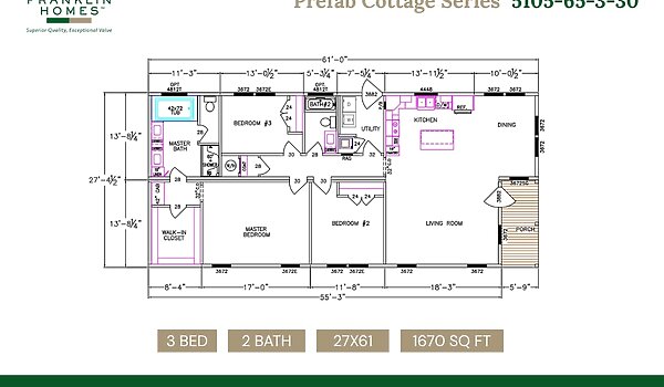 Prefab Cottage Series / 5105-65-3-30 Layout 130375