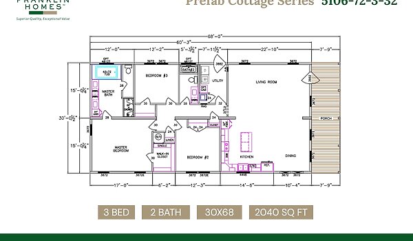 Prefab Cottage Series / 5106-72-3-32 Layout 130376