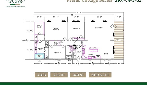 Prefab Cottage Series / 5107-74-3-32 Layout 130377