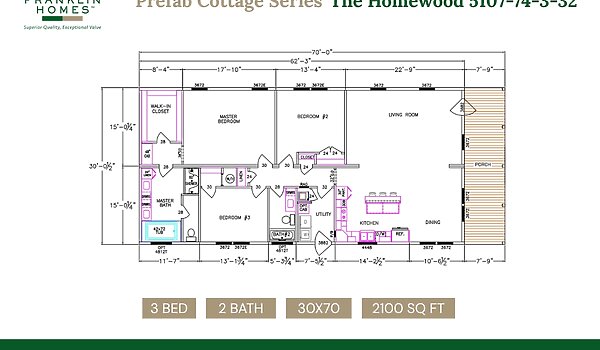 Prefab Cottage Series / Homewood 5107-74-3-32 Layout 130377