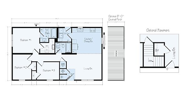 Ranch Floor Plans / Wayne R44 Layout 126400