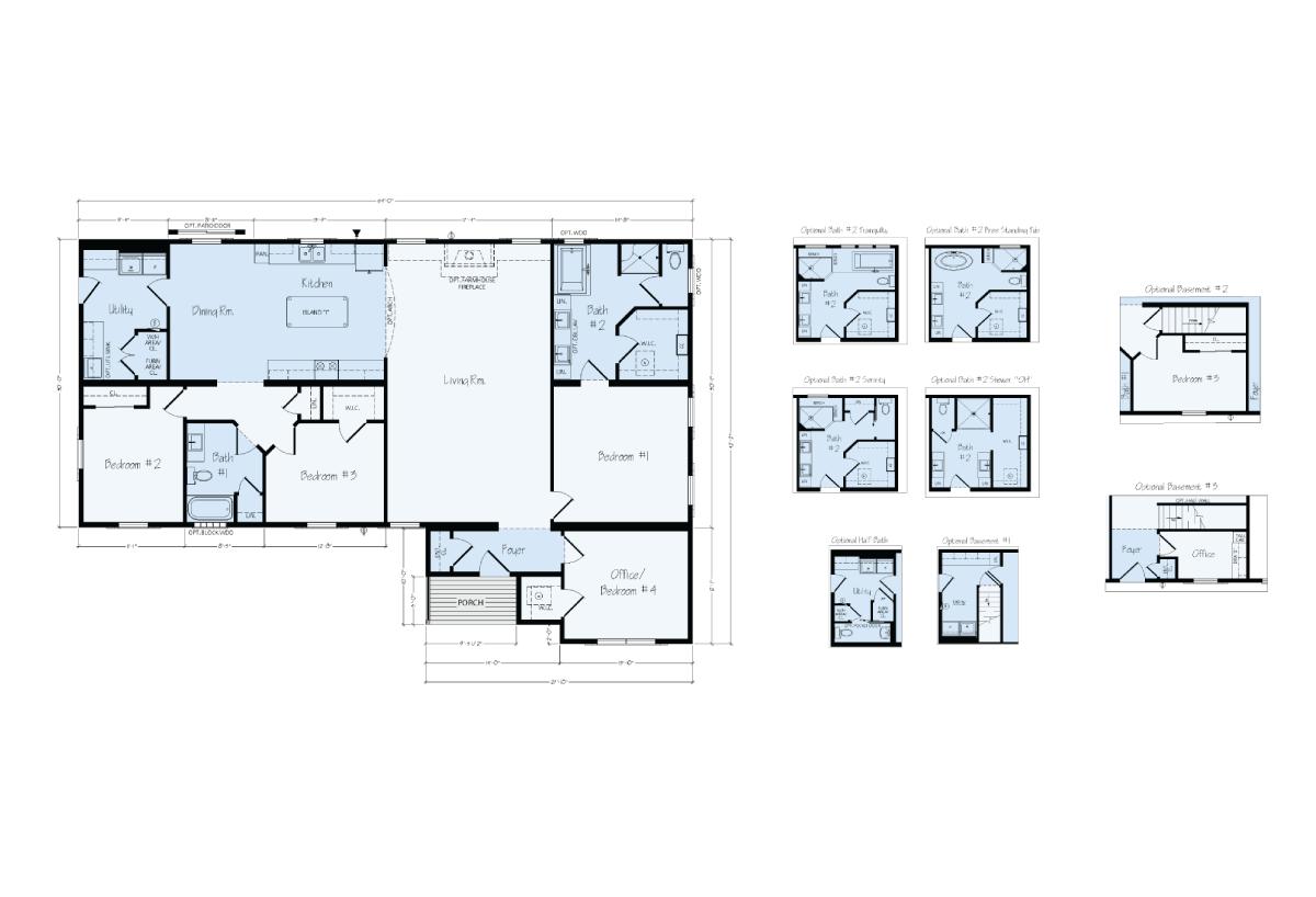 Ranch Floor Plans Roosevelt EJR4A from Sunrise Housing of Des Moines