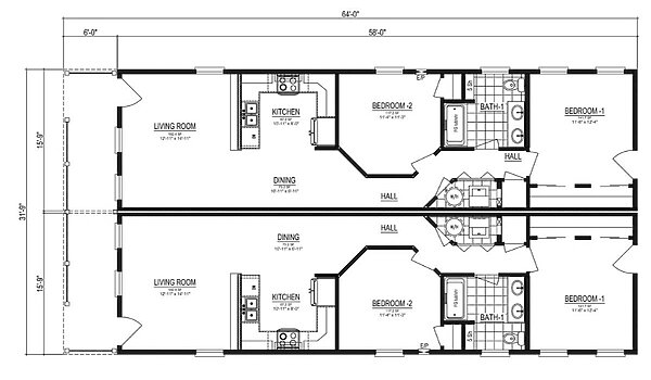Landmark / Sanibel Duplex Layout 108465