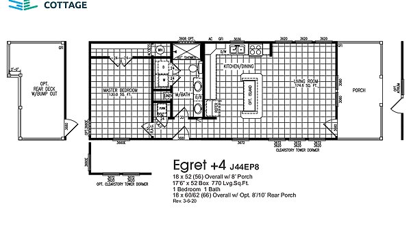 Smart Cottage / Egret +4 J44EP8 Layout 64302