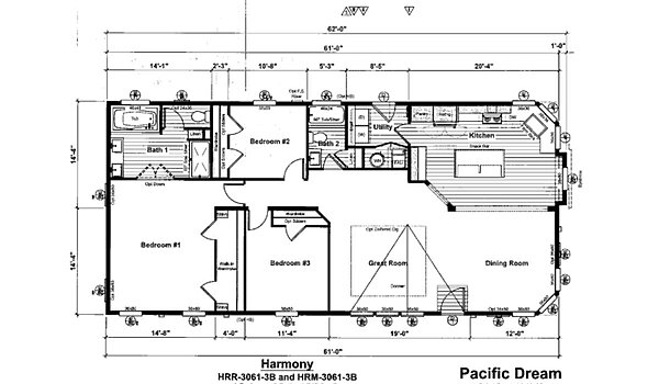 Harmony Series / Pacific Dream HR-3061-3B Layout 121593