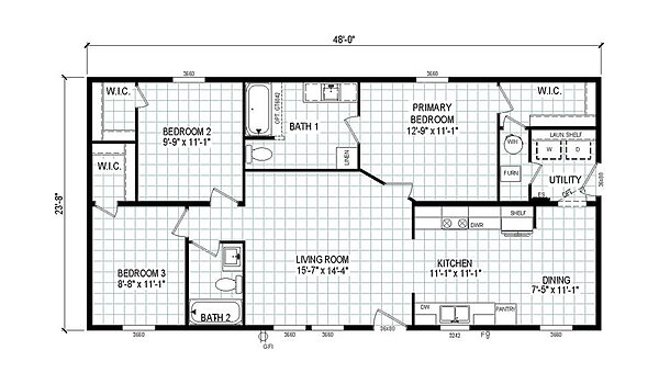Clear Choice Community Series / Oakstead 48 4824-CC54 95CCS24483BH Layout 151934