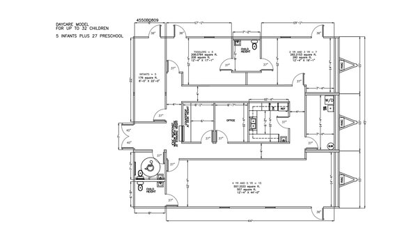 Childcare Daycare Centers / Small Layout 22197