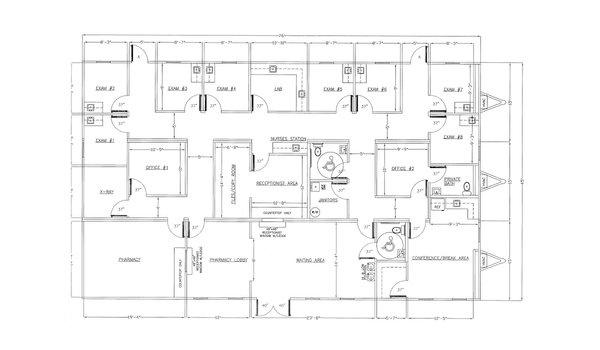 Healthcare Medical Clinics / Medical Clinic with Pharmacy Layout 22262