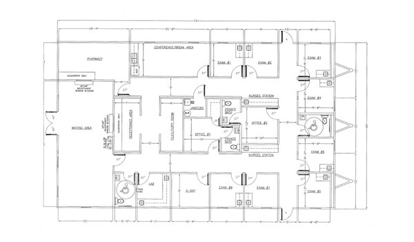 Healthcare Medical Clinics / Medical Clinic with Pharmacy Layout 22263