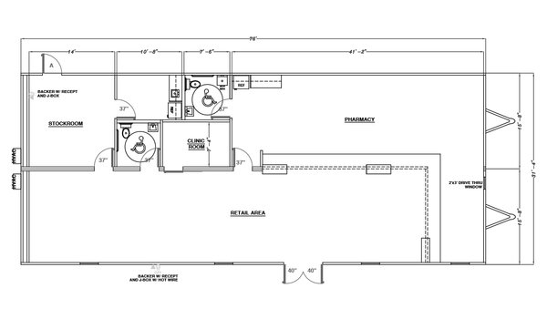 Pharmacy Retail Space / 3276P1204 Layout 22273