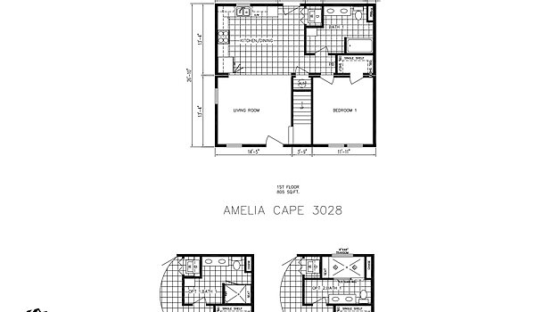 Preferred Series / Amelia Cozy Cottage Cape Layout 128997