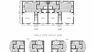Preferred Series / Amelia Cozy Cottage One Story Cape Duplex Layout 128999