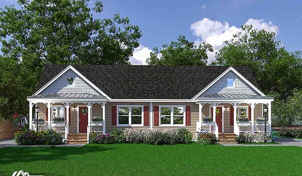 Preferred Series / Amelia Cozy Cottage One Story Cape Duplex Exterior 129000