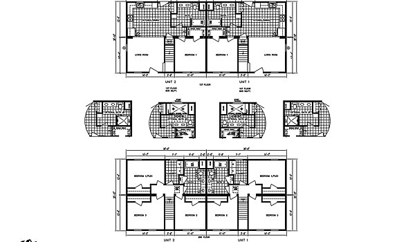 Preferred Series / Amelia Cozy Cottage Two Story Duplex Layout 129005