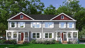 Preferred Series / Amelia Cozy Cottage Two Story Duplex Exterior 129006