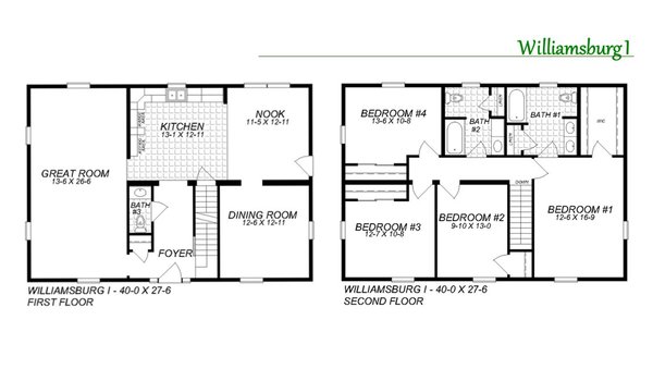 Two Story / The Williamsburg I Layout 28486