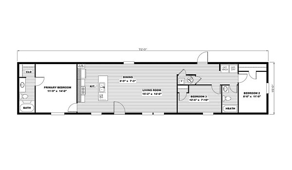 Legend / 16X72 Coastal Breeze I 29LEG16723AH Layout 93361