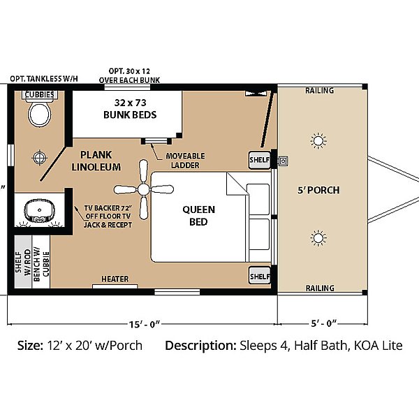 KOA Deluxe Cabins / KOA-15FP Layout 56128