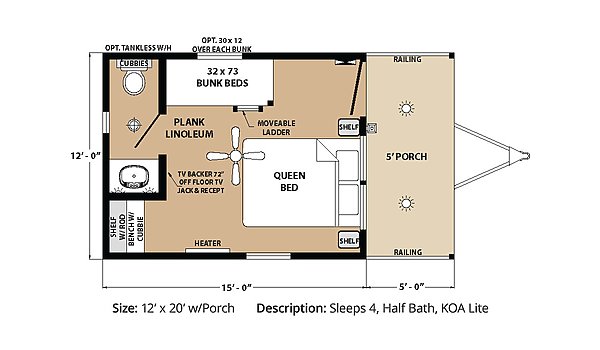 KOA Deluxe Cabins / KOA-15FP Layout 56128