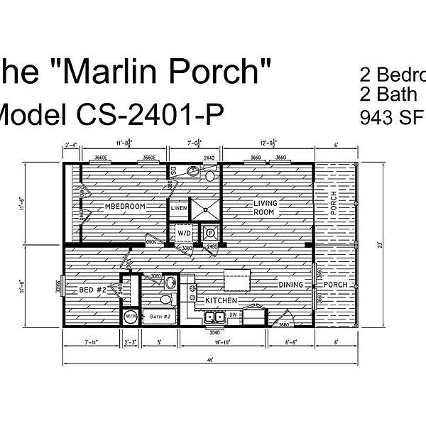 Creekside Series / The Marlin Porch CS-2401-P Layout 81367