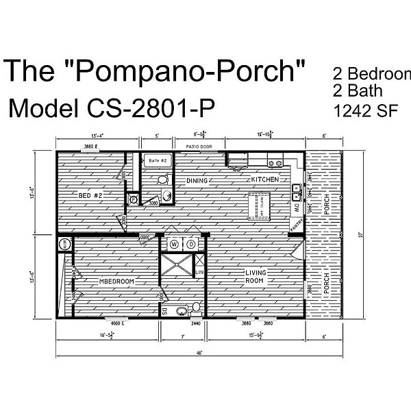 Creekside Series / The Pompano Porch CS-2801-P Layout 81372