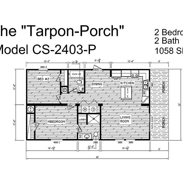 Creekside Series / The Tarpon Porch CS-2403-P Layout 81375
