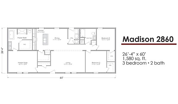 Liberty Series 28-Wide / Madison 2860 Layout 118552