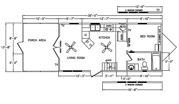 Tiny Homes / Evergreen Cottage 4B 105 Layout 92378