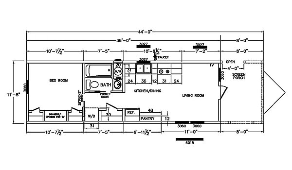 Tiny Homes / Happy Trails 4B 110 Layout 92406