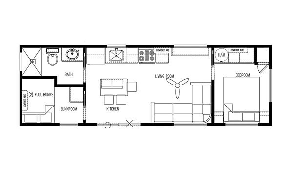 Great Outdoor Cottages / Escape 210 Layout 121811