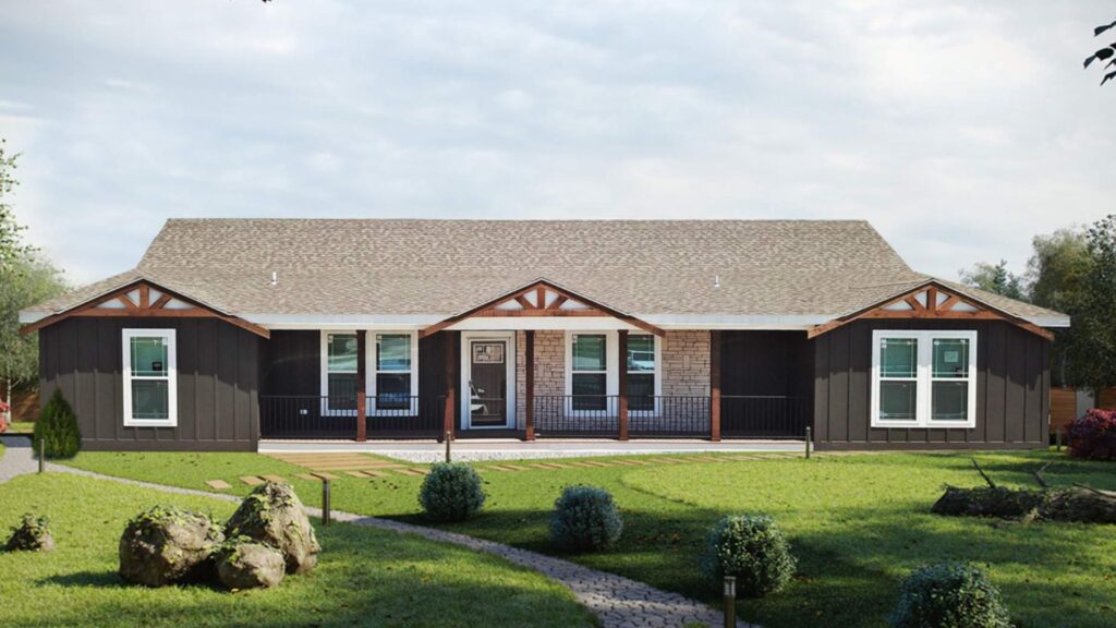 Exterior of a modern manufactured home